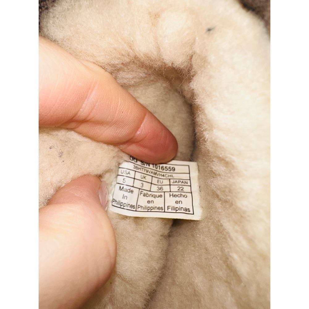 UGG Classic Short Winter Boots Womens Size 5 Brown Leather Sheepskin - Picture 7 of 8